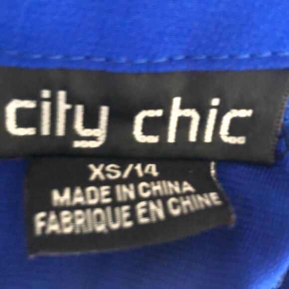 City Chic Lace Inset Fit & Flare Dress Sz XS/14 - Picture 10 of 12